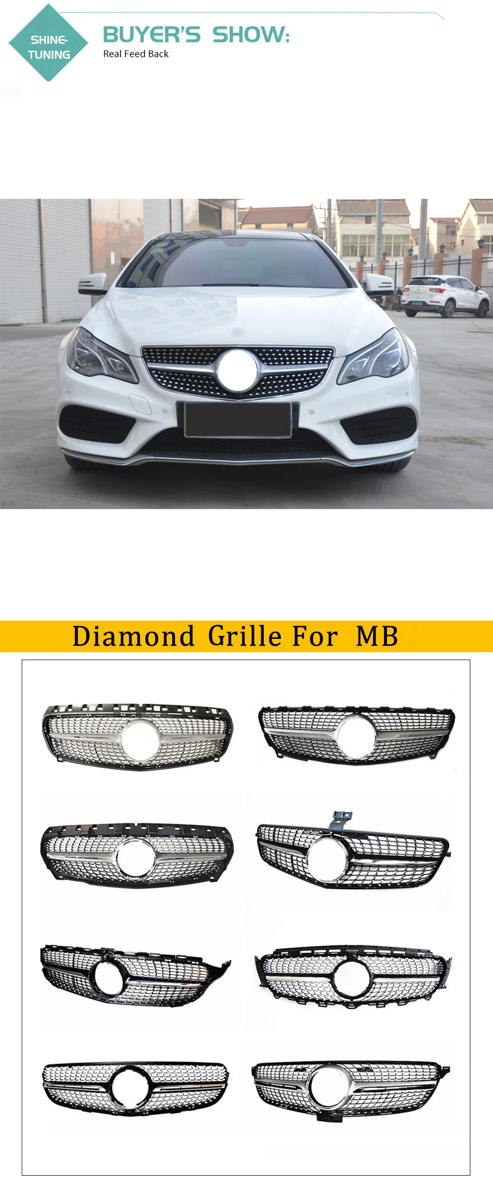 Diamond Передняя решетка для E Class W207 E купе Sport передний бампер решетка ABS E200 E300 E class A207 C207 facelfit-16