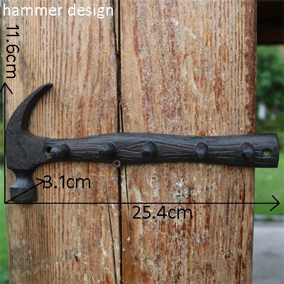 Hammer Hook Американская ферма кантри акценты тяжелые Промышленные стили Винтаж молоток плоскогубцы дизайн чугунные настенные декоративные крючки - Цвет: Hammer Hook