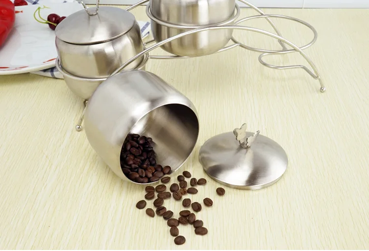 Y96 7 шт./компл. kitchensupplies appleshape Нержавеющая сталь приправа горшок Емкость для специй соль сахарница сервировочный jarspot ложки