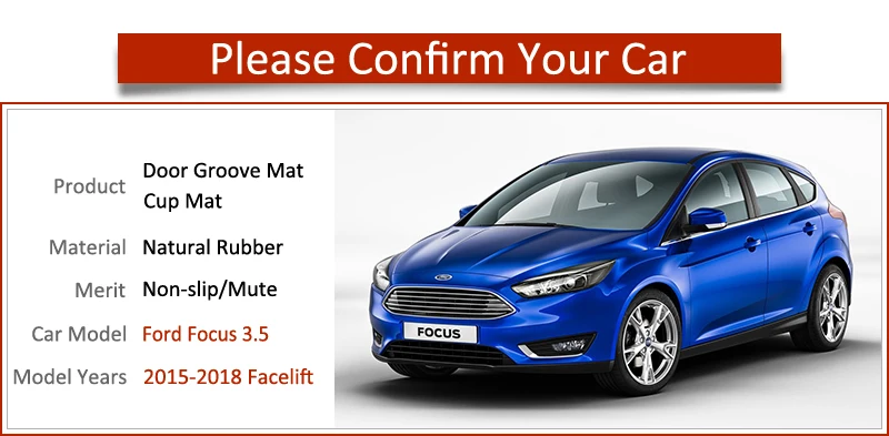 Противоскользящий коврик для ворот резиновая подставка для Ford Focus 3 3,5 MK3 аксессуары для подтяжек лица ST RS автомобильные наклейки 17 шт