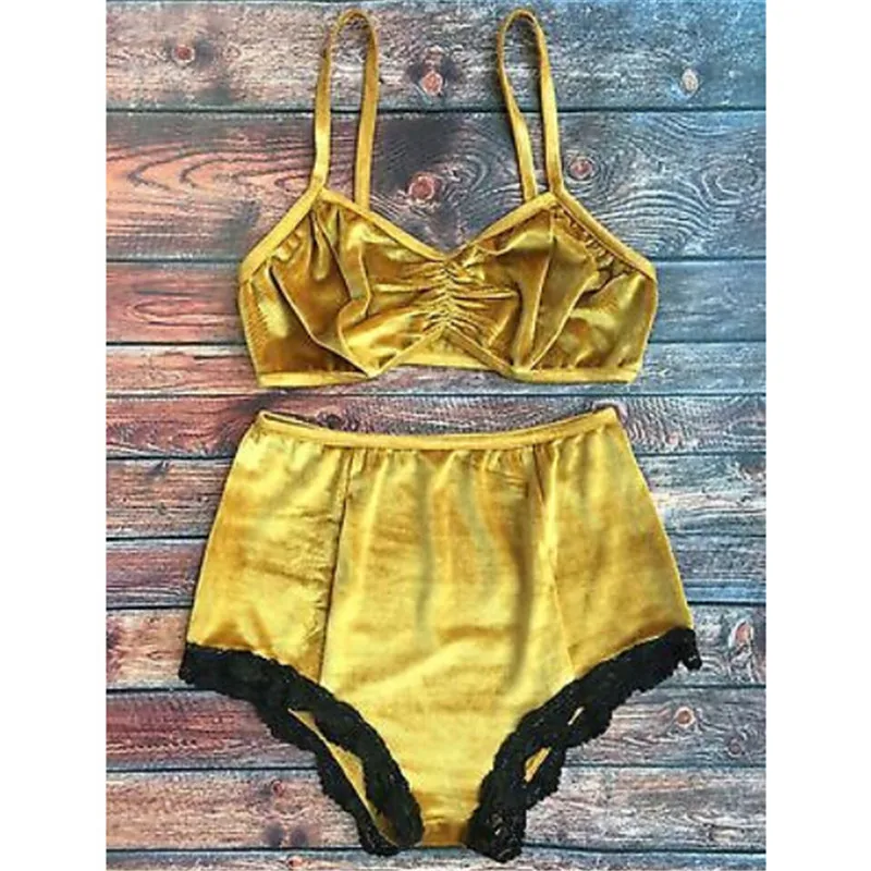 Женский бархатный комплект бикини 2017 купальный костюм в стиле ретро с высокой