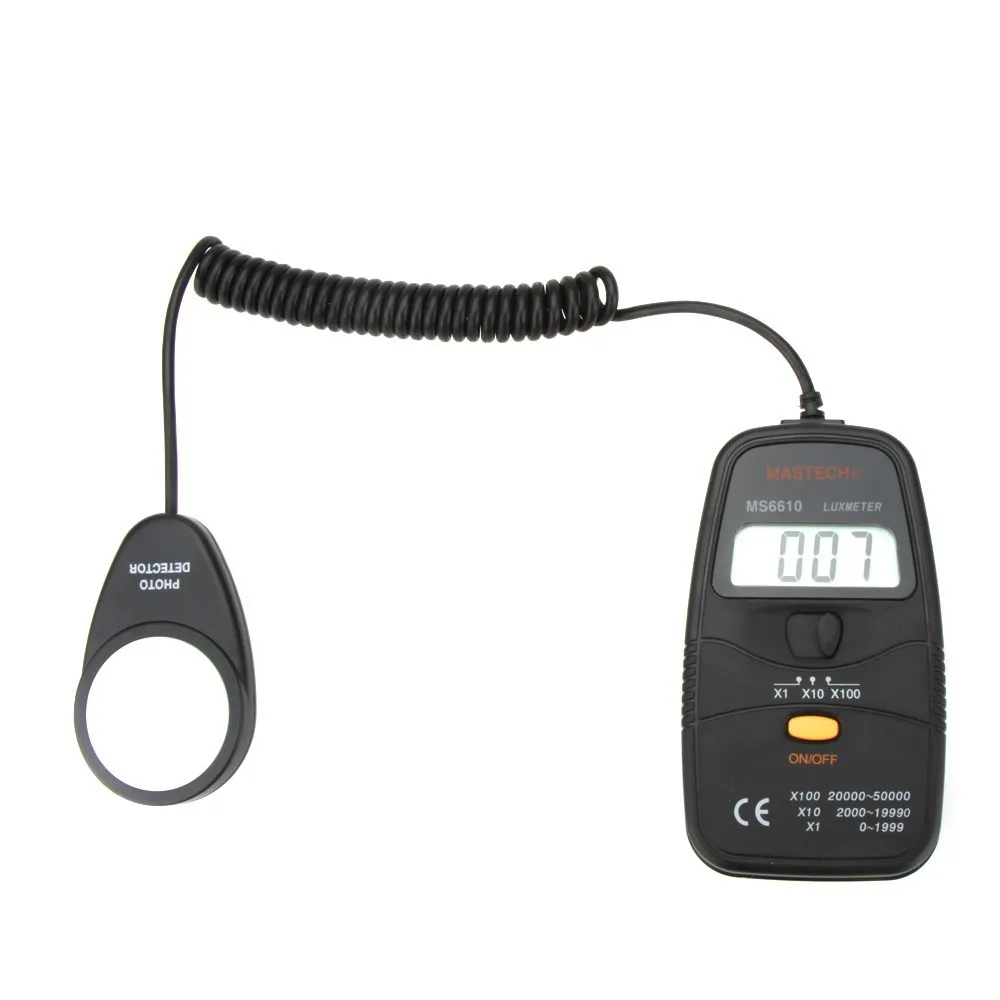 MASTECH MS6610 Высокая точность 0 ~ 50 000LUX цифровой люксметры Illuminometers с отдельным Фото