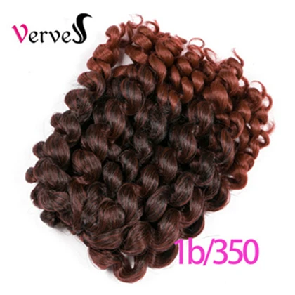 VERVES вязанные крючком косички волосы 75 г/упак. 8 дюймов 20 прядей/шт. Синтетические Омбре косички волосы расширение Гавана твист косички завиток коричневый - Цвет: T1B/350
