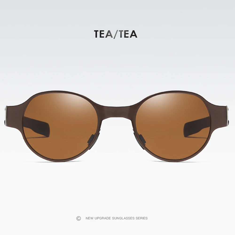 AL-MG круглые Tr90 удобные мужские и женские поляризованные зеркальные