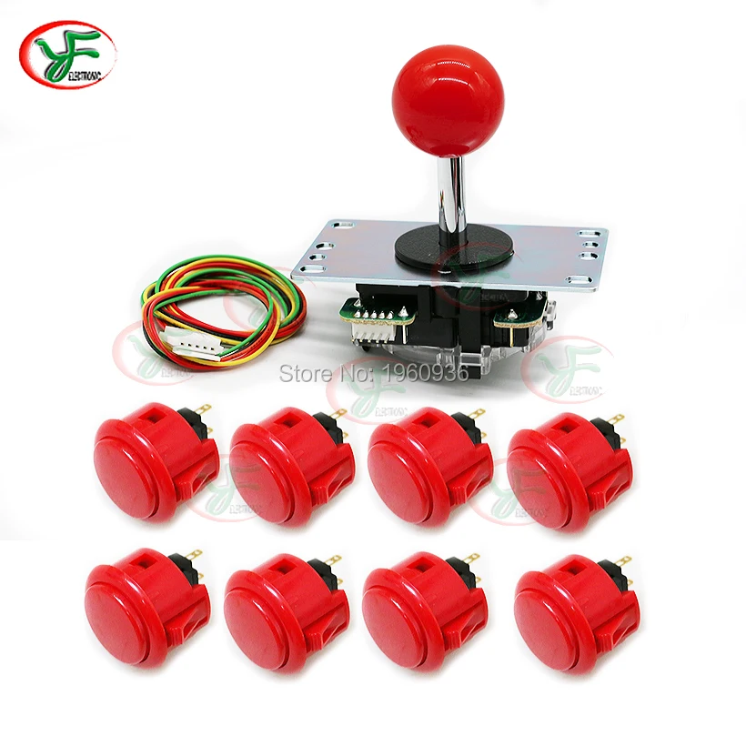 Оригинальный Sanwa JLF TP 8YT 5Pin стикер + 8 OBSF 30 кнопки для аркадного джойстика DIY наборы