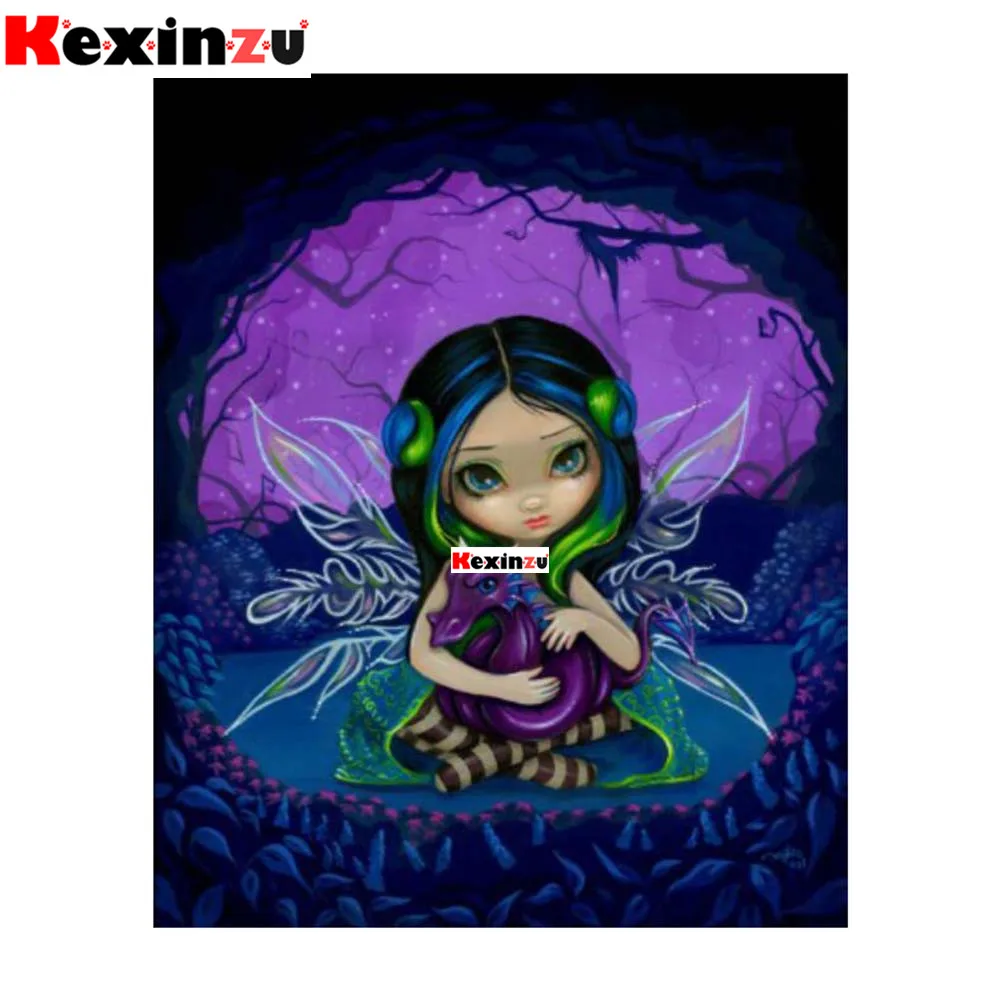 12 Kexinzu полный квадратный/круглый 5D DIY 3d-бриллиантовая вышивка мультфильм девушка большие глаза алмазная живопись вышивка крестиком Мозаика Декор подарок - Color: 12