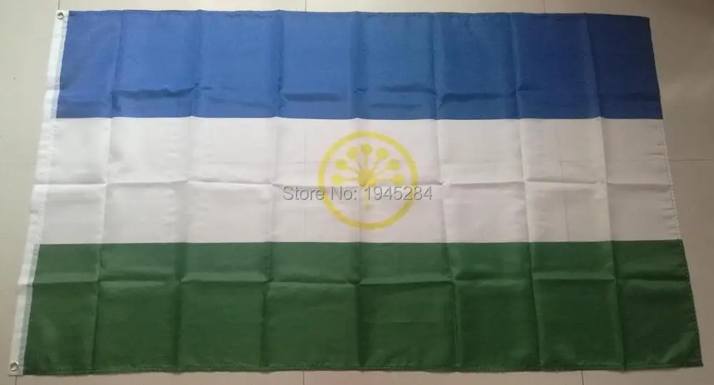 Флаг башкирского национального флага России новый флаг-баннер 3x5ft 90х150 см из