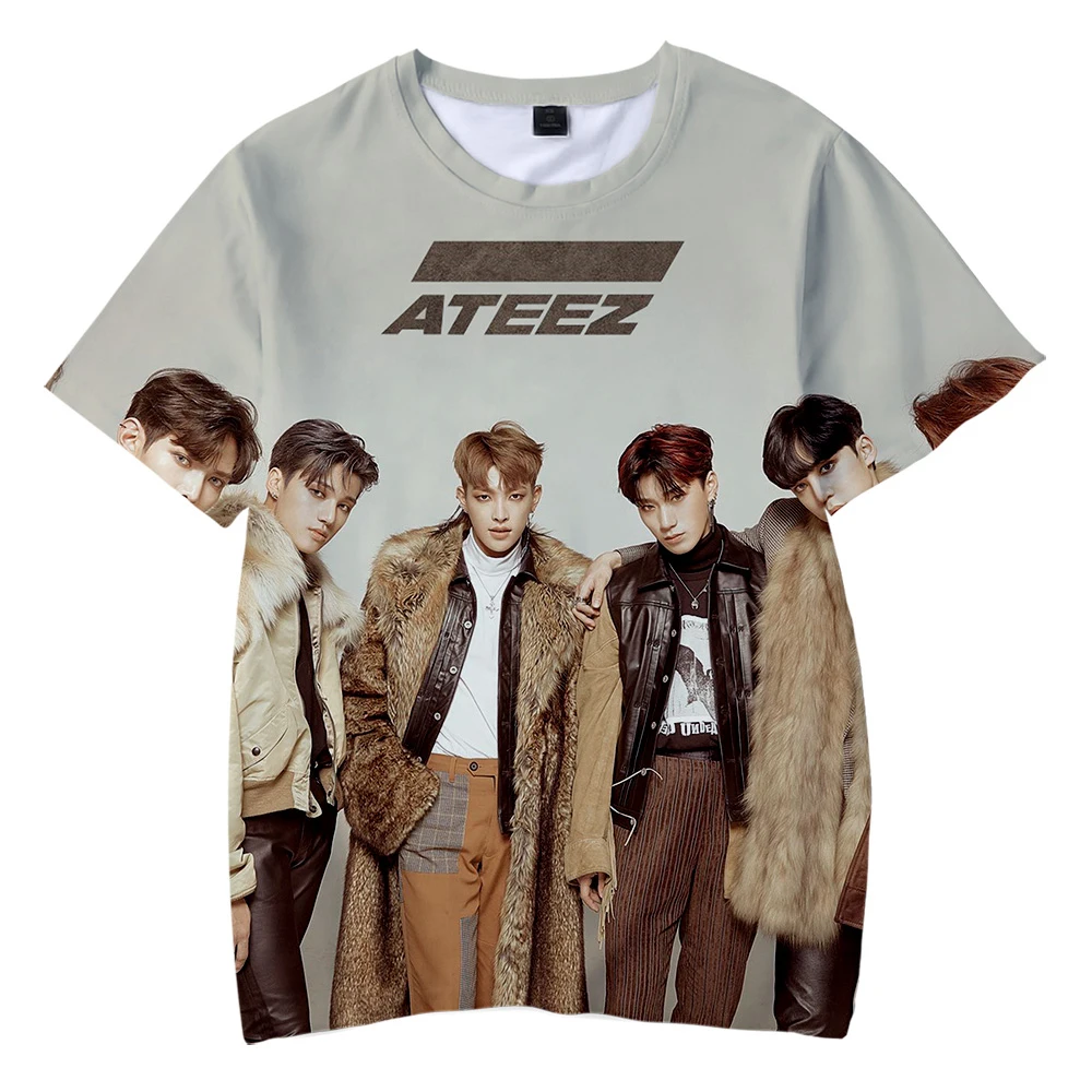 Детские футболки ATEEZ с 3D принтом в стиле K-POP модные летние коротким рукавом лидер
