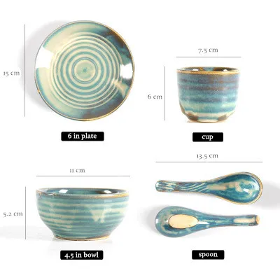 Китайская ручная роспись керамическая посуда четыре штуки чашка для воды миска