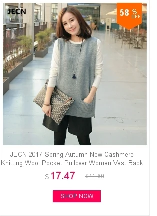 JECH женские весенне-зимние повседневные свободные шерстяные свитера жилеты без рукавов с круглым вырезом трикотажные кашемировые Жилеты женские джемперы Топы