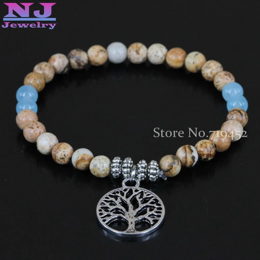 Новый дизайн Обёрточная бумага 6 мм набор для йоги Ом браслет на руку “Хамса”