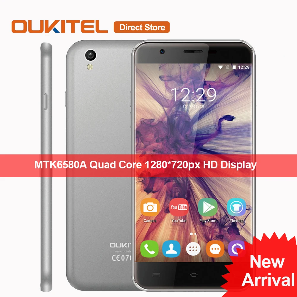 Оригинальный Oukitel u7 Max 3G мобильного телефона Android 7.0 mtk6580a 4 ядра сотовый телефон 1 ГБ