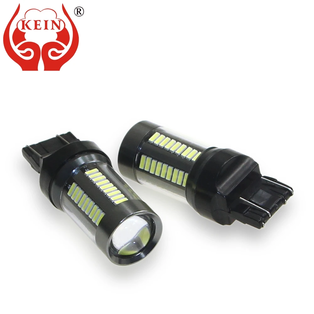 KEIN 2 шт. w21/5 Вт 7443 led t20 4014 66SMD HD объектив Светодиодная автомобильная лампа авто стоп