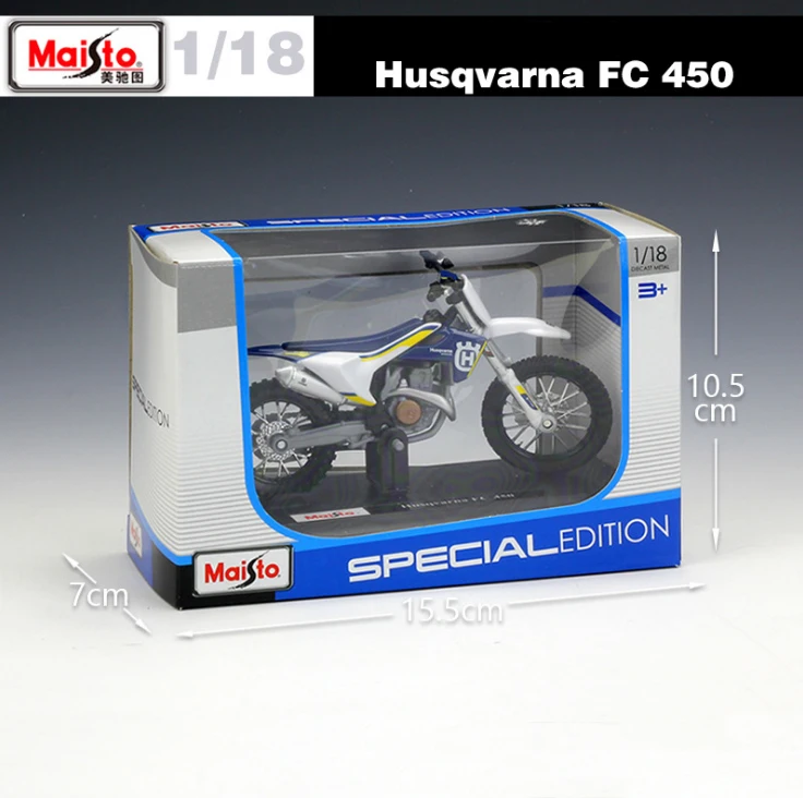 Новинка 1/18 года! Миниатюрная модель KTM Husqvarna FC450 для мотоциклистов, гоночная модель для мотокросса, Реплика, металлические игрушки для детей, подарки