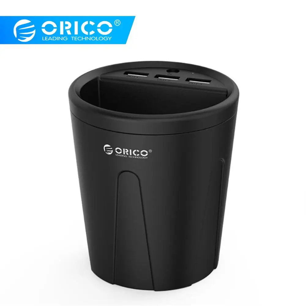 ORICO 3 порта USB Автомобильное зарядное устройство в виде чашки 2,4 интеллектуальная Быстрая Зарядка IC для samsung Xiaomi Мобильный телефон планшет power Bank