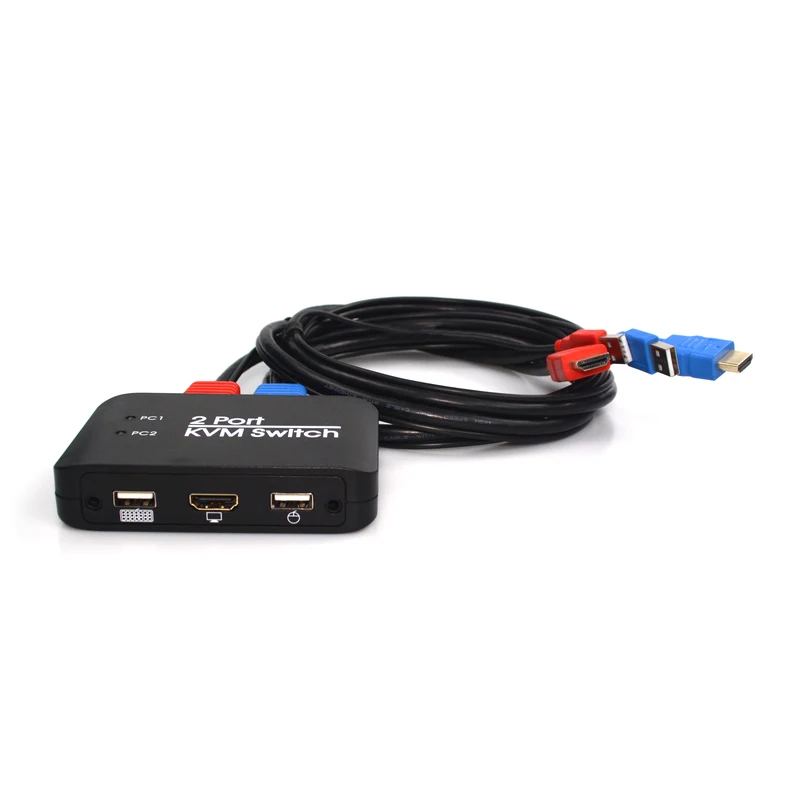 2 порта Usb Hdmi Kvm переключатель с кабелем для двух мониторов клавиатура мышь