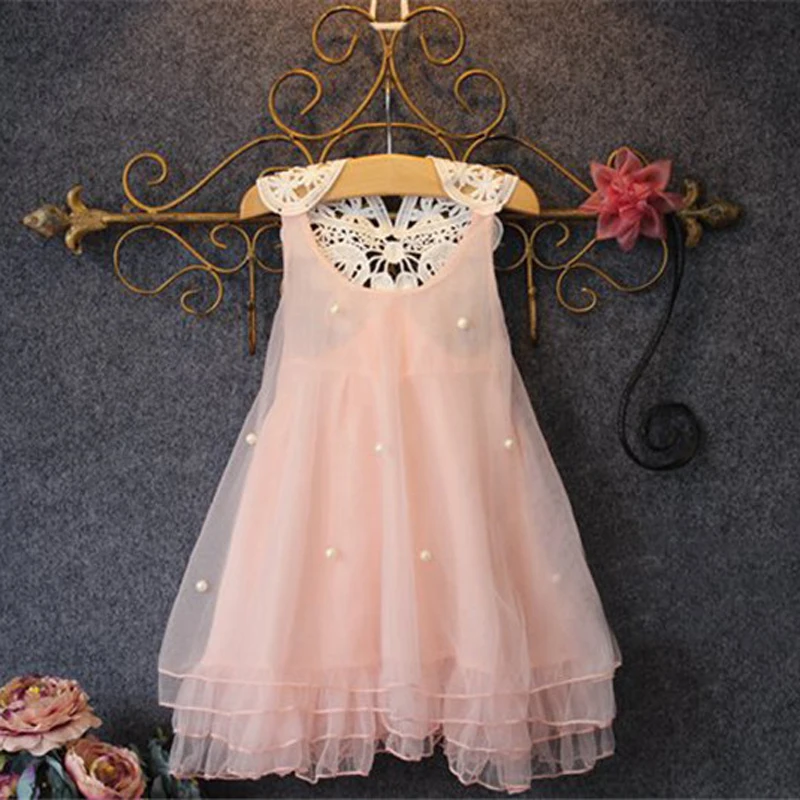 Платье для маленьких девочек pudcoco жемчужное шифоновое розовое с лепестками