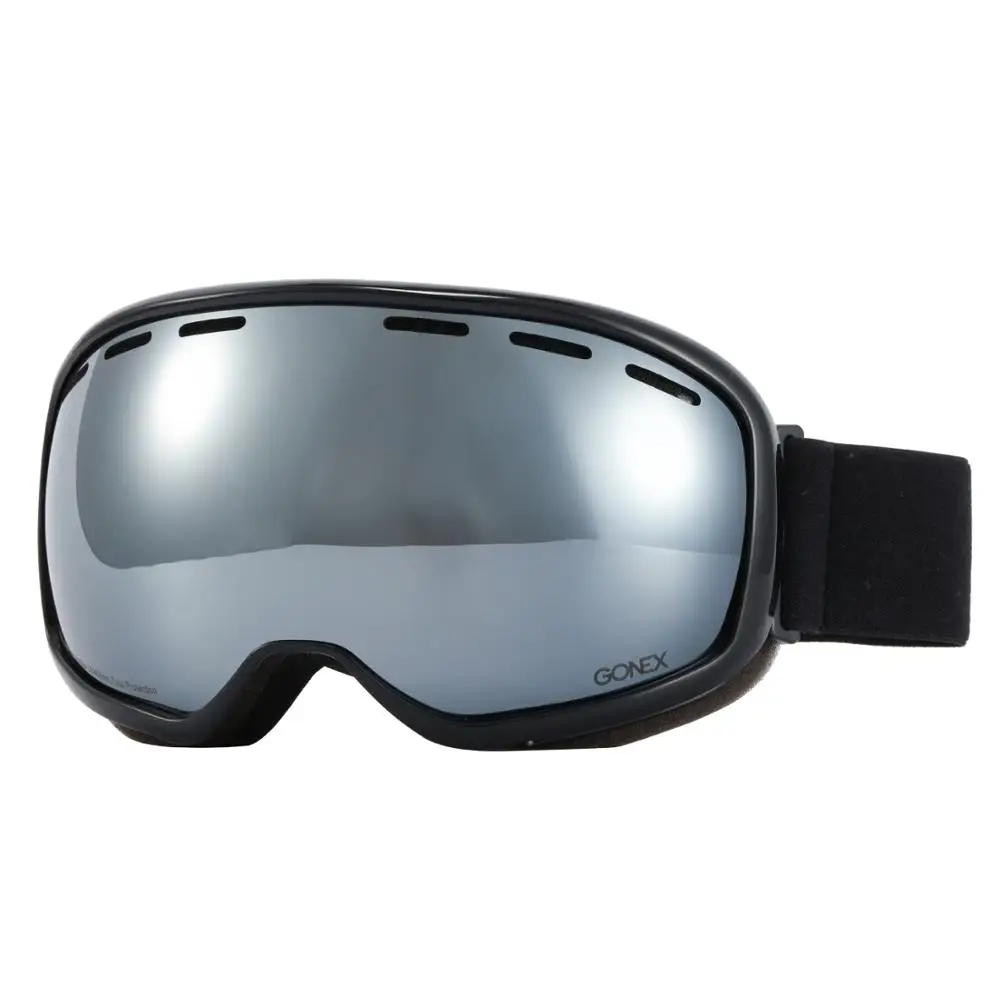 Black Silver Gonex OTG лыжные очки для сноуборда и лыж очки мужские и женские UV400 защита двойные сферические линзы для зимних видов спорта - Цвет: Black Silver