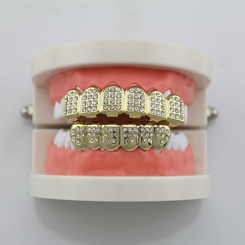 В Стиле Хип хоп декоративные Зубные коронки тела ювелирные с золотым оттенком