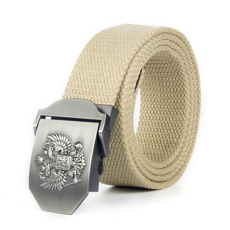 Khaki Belt Мужской ремень из парусины, русский Национальный пояс с пряжкой, тактический ремень, нейлоновый военный мужской ремень для брюк, длинный черный пояс для талии, подарок - Цвет: Khaki Belt