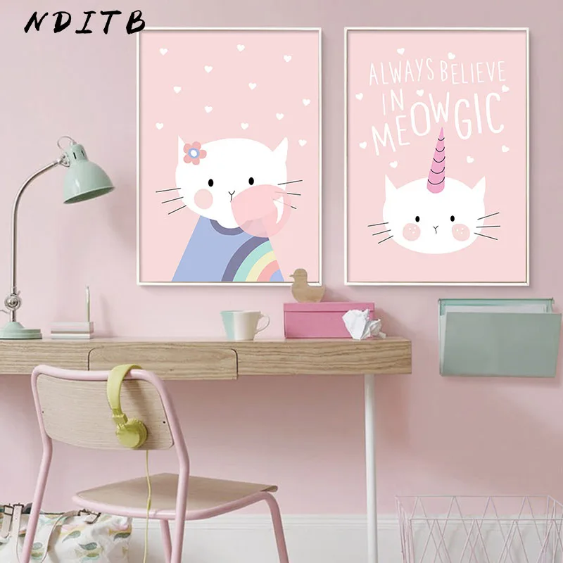 Холщовый постер NDITB для детской комнаты с изображением лесных животных кролика