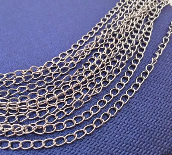 4x6 mm 2 meter Silver Plated convoluted Chaintheof | Украшения и аксессуары