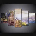 Современные Фотографии Гостиной HD Печатный холст 5 панелей Иисус в мыслях Модульная картина домашний декор плакаты настенные художественные Рамки