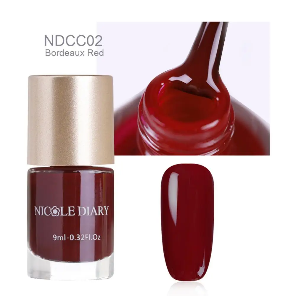 NICOLE DIARY 9ml Nail Polish Series Varnish Polish Quick Dry Eco-friendly Nail Art Lacquer 6 Colors - Цвет: NDCC02