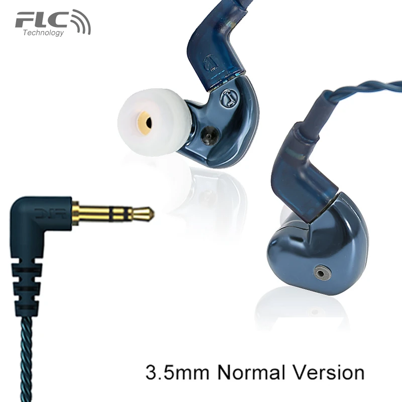 Forest FLC8S IEM HiFi гибридные наушники с тройным драйвером 2BA+ динамические наушники-вкладыши - Цвет: Blue-3.5mm