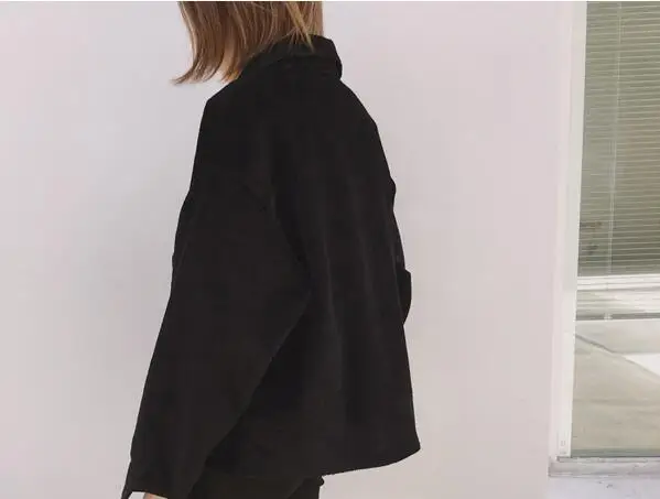 Autumn Corduroy Jacket Women Vintage Coats New Female Casual Long Sleeve Jackets Ladies Cardigan Black Winter Clothing Girls