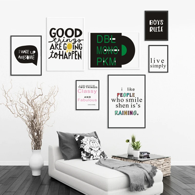 Элегантный постер для стильной простой вдохновляющий фраз холст живопись