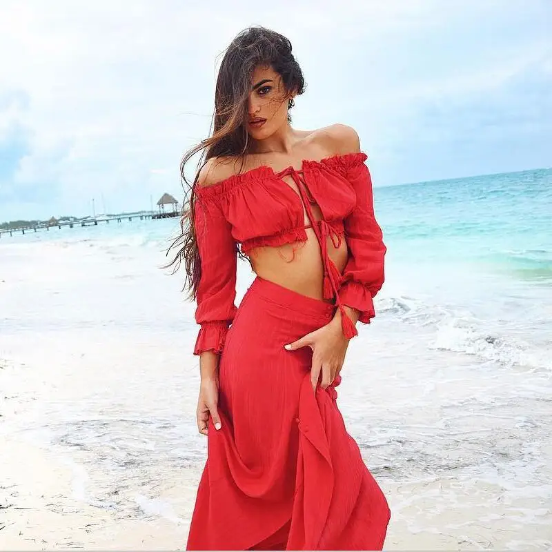 Новая мода лето 2017 Юбки для женщин Для с длинной юбкой Обувь девочек Boho Beach