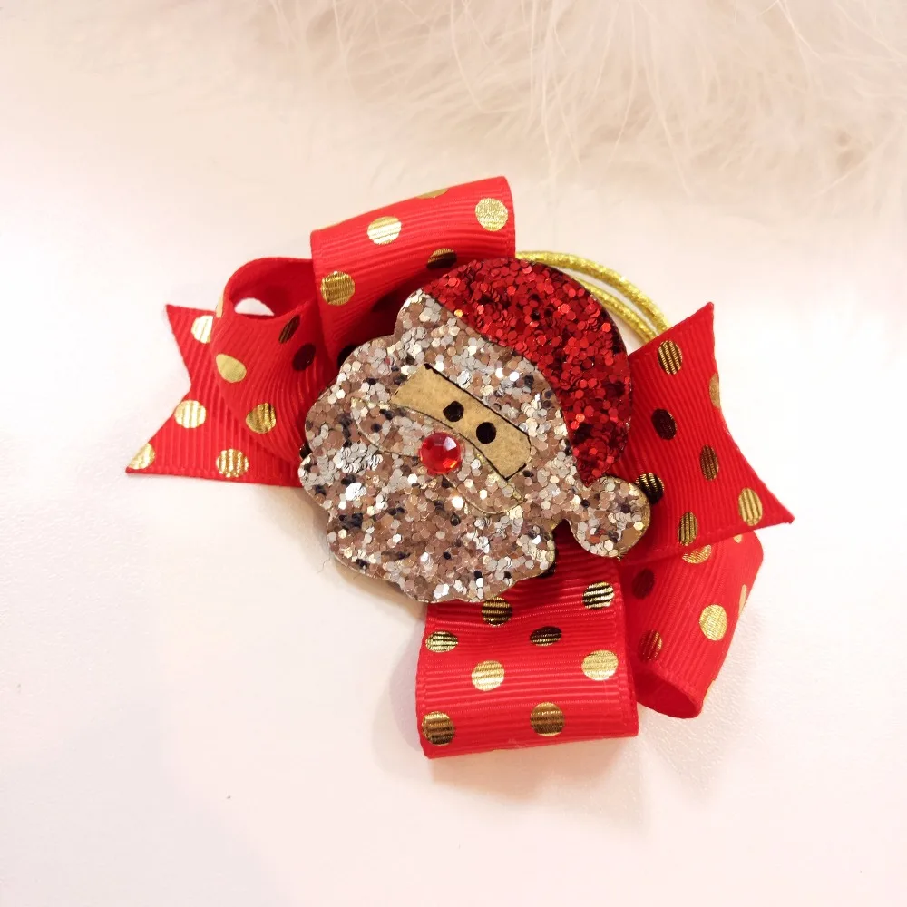 Резинка для волос с рождественской елкой и бантом эластичная резинка