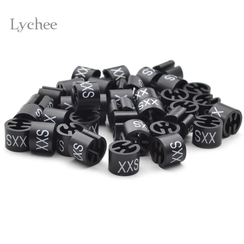 

Lychee Life 100 Pieces Black Hanger Sizer Garment Tags Markers Size Dividers Size Marker for Hangers XXS-4XL Printed