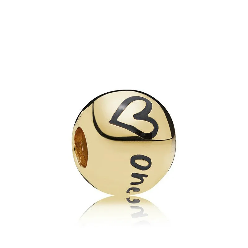 Оригинальный Золотой шарм hтевак 5 шт. черный эмалированный стержень в форме