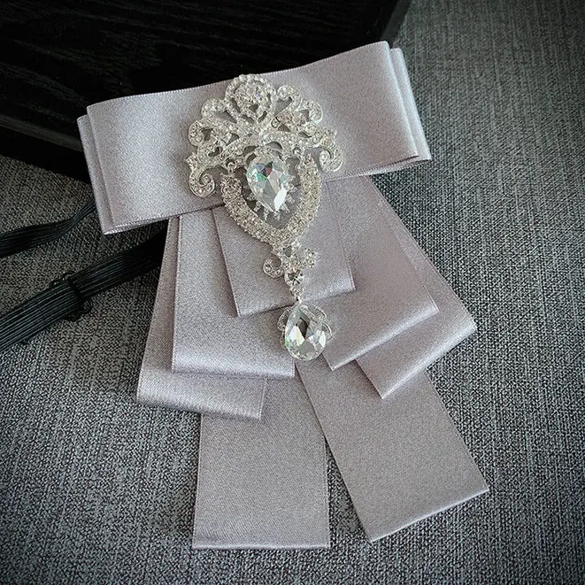 Handmade Bow Tie Мужская Женская рубашка с воротником и галстуком-бабочкой, сплав, горный хрусталь, кристалл, галстук для свадебной вечеринки, галстук, бизнес эластичная лента, галстук-бабочка - Цвет: Handmade Bow Tie
