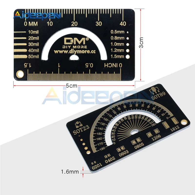 4 каблуке 15 см, 20 см, 25 см Многофункциональный PCB линейка, измерительный инструмент резистор микросхема конденсатора IC диод поверхностного монтажа транзистор посылка электронный