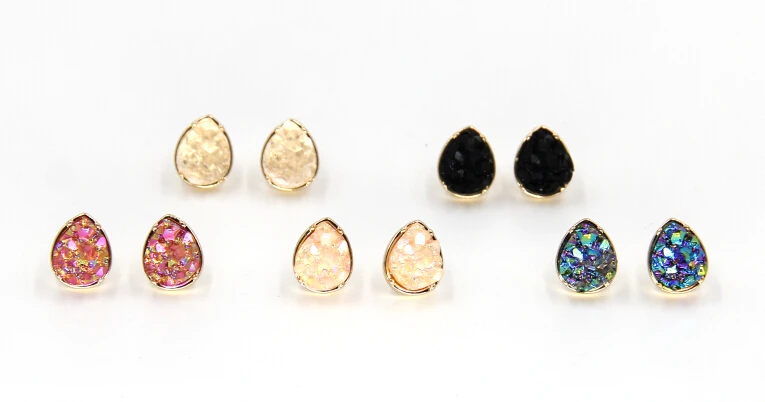 Женские серьги гвоздики с кварцевой друзой 2016|drop stud earrings|fashion earringsstud earrings |