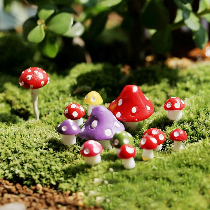 10 шт. круглые декоративные мини грибы|mushroom pot|mushroom decormushroom garden decoration |