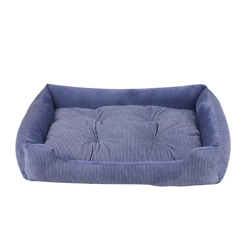 Pets Dogs Striped Bed Sofa Warm Winter Kennel House Pad For Small Medium Large Dogs Soft Dog Puppy Bed Nest Pet Supplies - Цвет: D