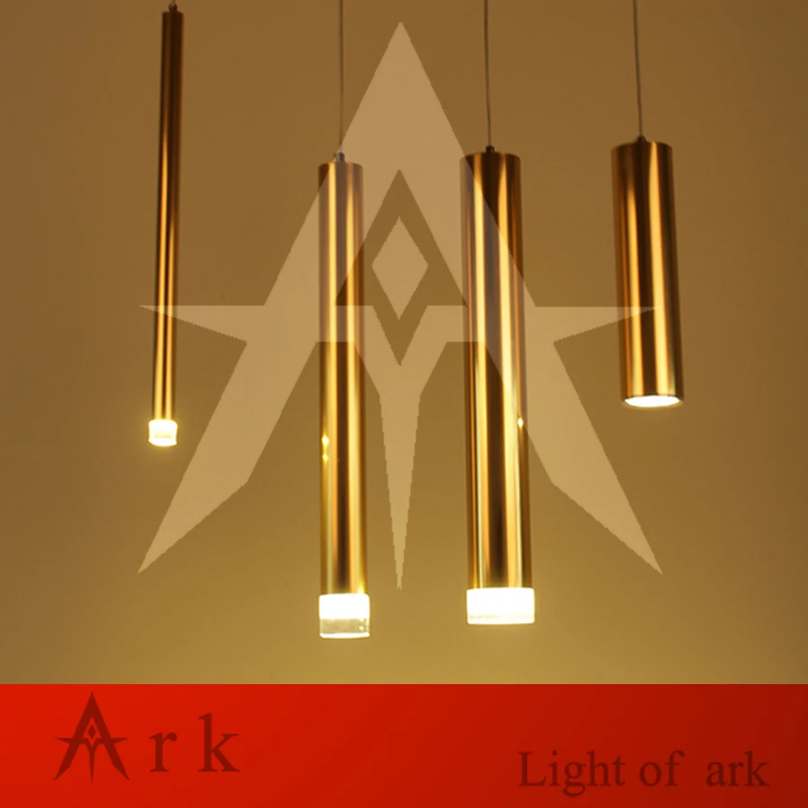 Высота 28 см Зеркало Золото алюминиевый cannular теплый цвет подвесной светильник led