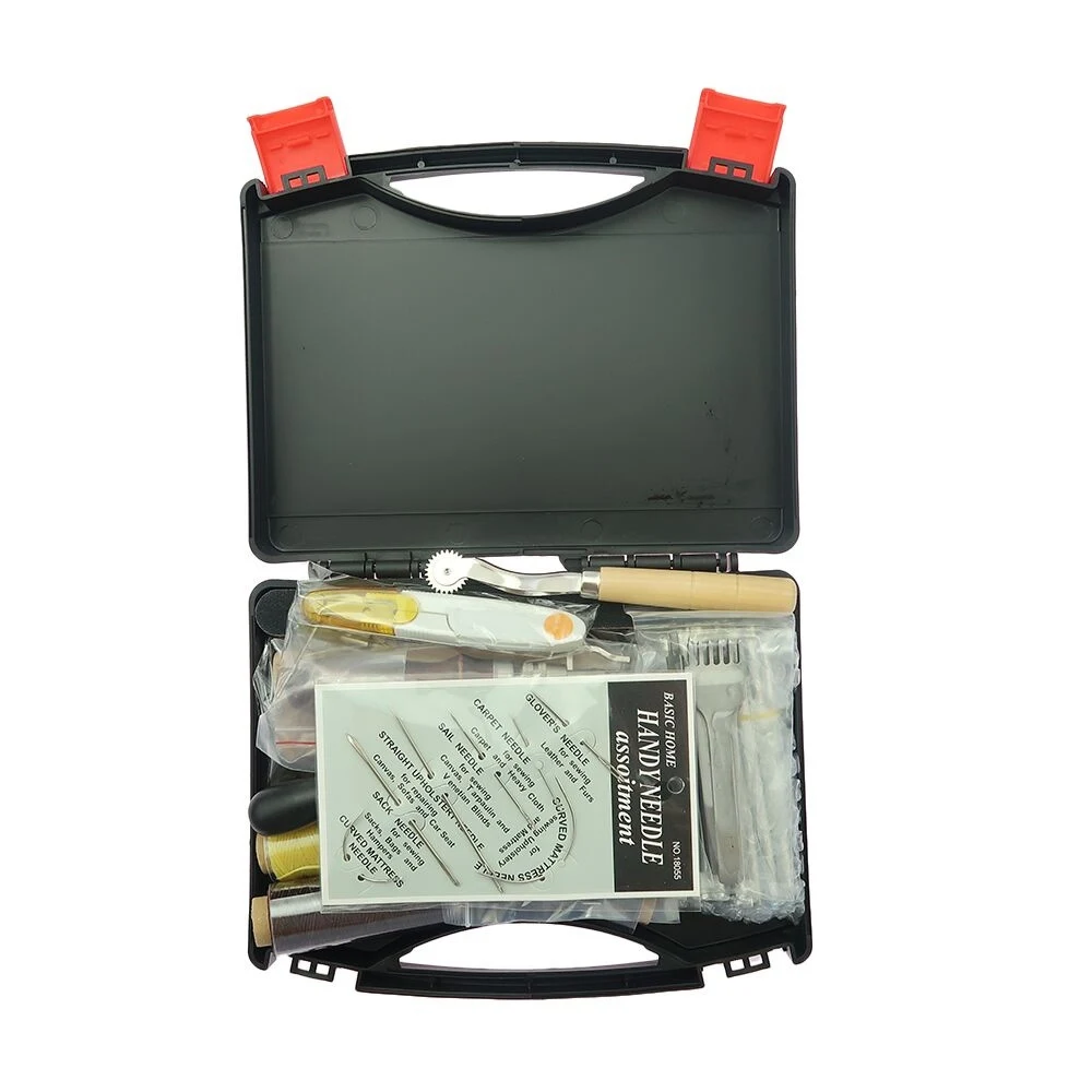 

59 Pcs/Set Leather Craft Tools Hand Tools Kit for Hand Sewing Stitching Stamping Saddle Making Skin Tool