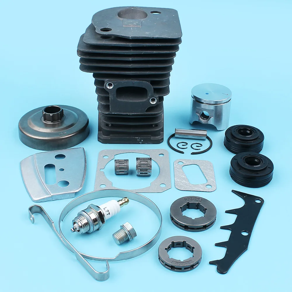 

42mm Nikasil Cylinder Piston Ring Pin Oil Seal Clutch Drum Sprocket Kit For Jonsered CS 2141 2145 E Chainsaw Decompression Valve