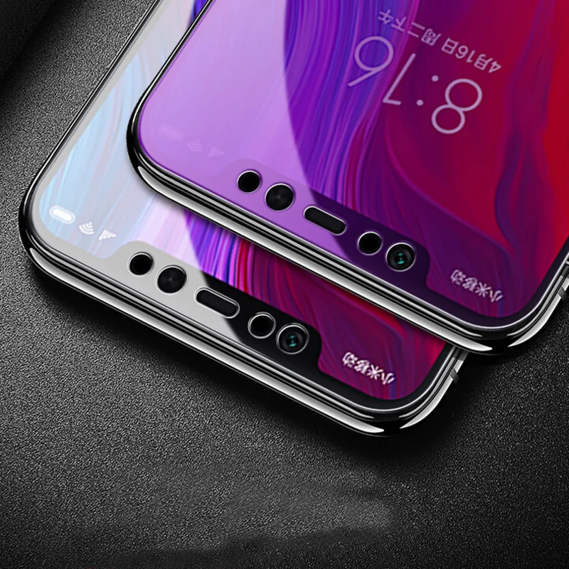 Закаленное защитное стекло для Xiaomi Mi 8 2.5D с защитой от синего цвета Защитная