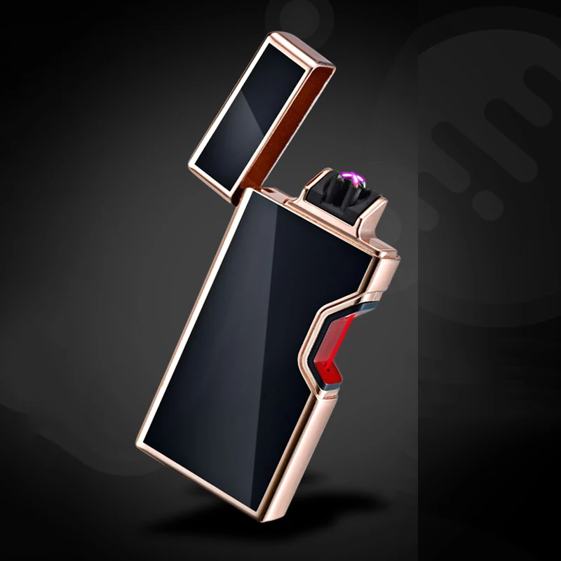 Перезаряжаемый USB светильник двойной дуги Лазерная индукция зажигалки для