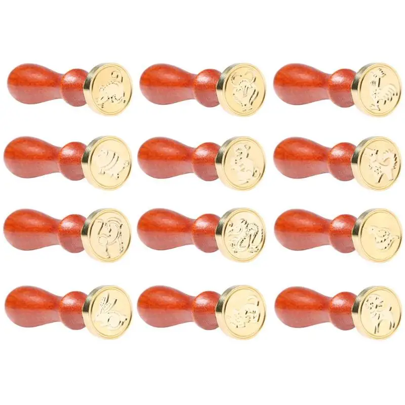 New Retro Antique Plant Metal Sealing Wax Stamp Wood Handle Ancient DIY Craft Envelop Stamps Wedding Invitations Seal | Канцтовары для