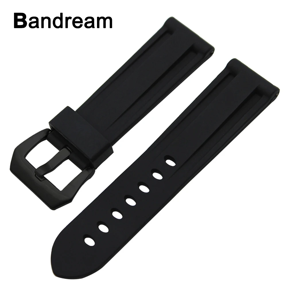 Топ силиконовый резиновый ремешок для часов 24 мм Panerai PAM Luminor Radiomir Watch Band 316L