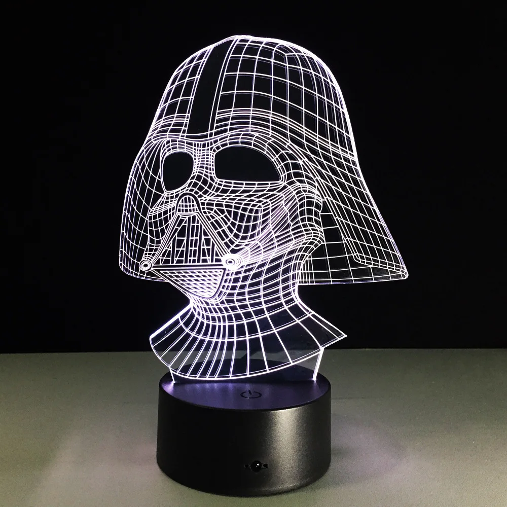 Звездные войны Дарт Вейдер 3D светодиодный настольный светильник ночник 7 Красочный Детский Светильник подарок детский ночной Светильник BB8 светодиодный светильник Новинка s