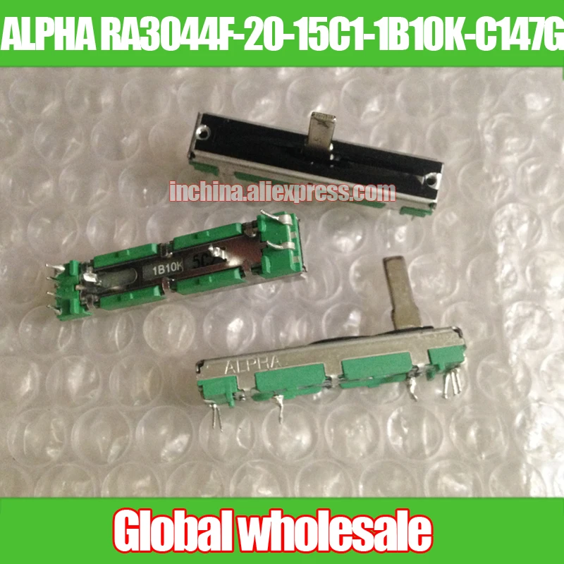 3 шт ALPHA RA3044F-20-15C1-1B10K-C147G 45 мм двойной потенциометр B10K/длина ручки 15 со средней