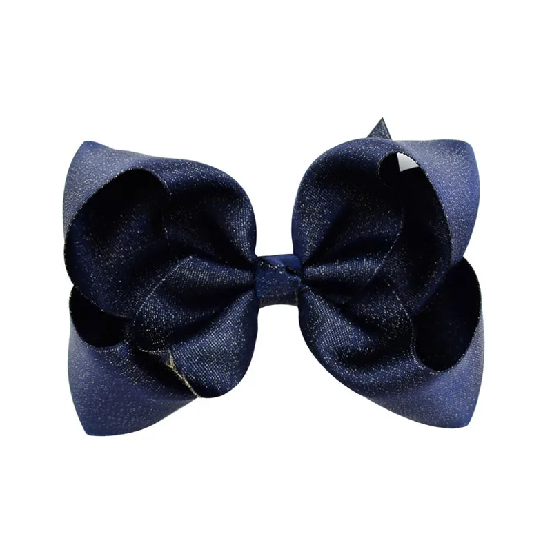 Navy Blue 12 Цветов из полиэстера для маленьких девочек, заколка в виде бантика Головные уборы однотонные Цвет треуголки цветочный бант для волос, бутик ручной работы женские аксессуары для волос - Цвет: Navy Blue